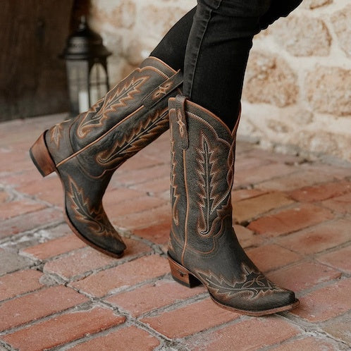 Lane Boots - Womens Lexington Black Crackle Boots