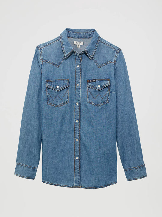 Wrangler - Womens Classic Fit Denim Shirt