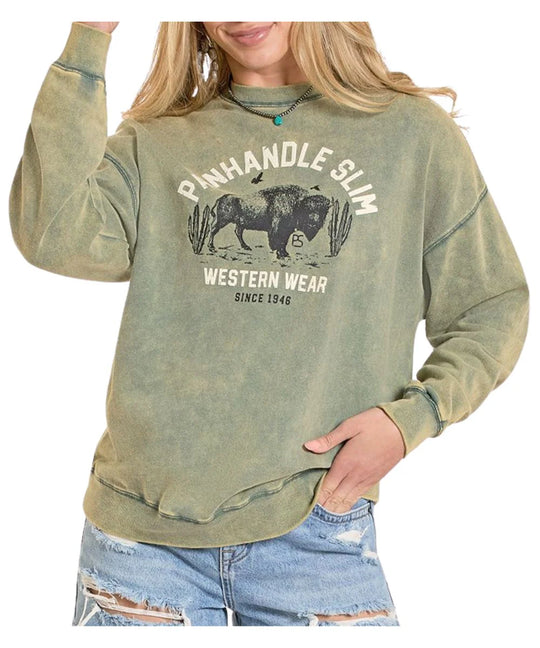 Panhandle Slim - Women's Buffalo Pullover Jade
