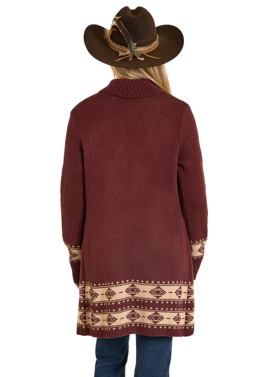 Panhandle Slim - Womens Brown Wild Horse Cardigan