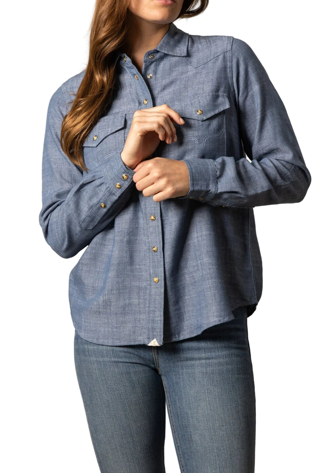 Kimes Ranch - Women's Lacy Pearl Snap Shirt Blue