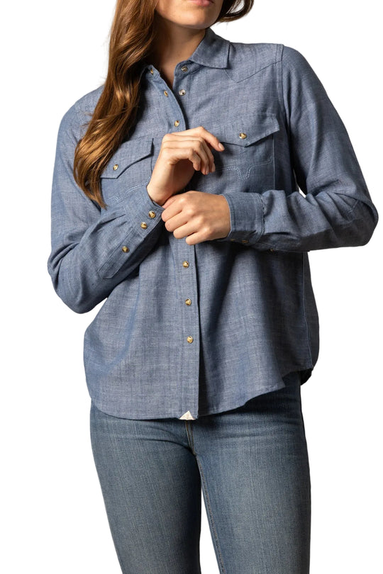 Kimes Ranch - Women's Lacy Pearl Snap Shirt Blue