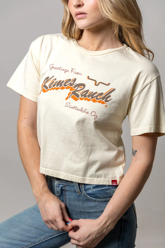 Kimes Ranch - Womens Lucky B Greetings Cropped Tee