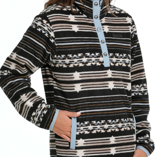 Cinch - Womens 1/2 Snap Fleece Blue/Blk