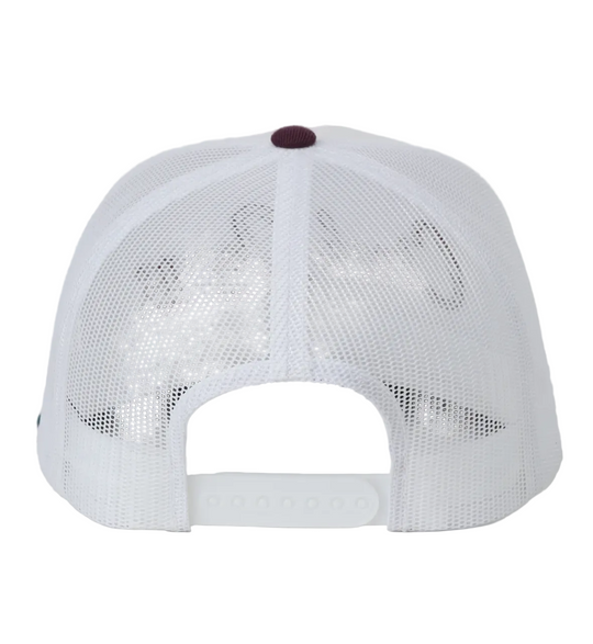 Cinch - White/ Purple Trucker Flat Cap