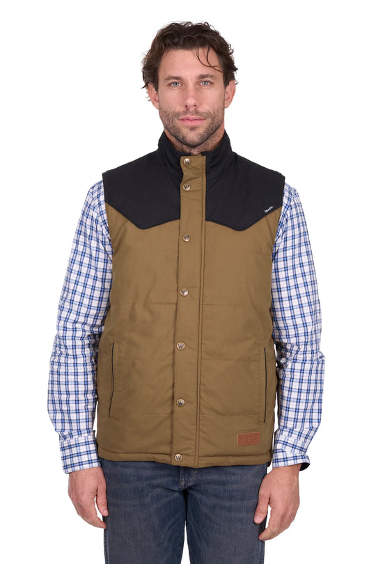 Wrangler - Men's Ruben Vest Dark Tan/Black