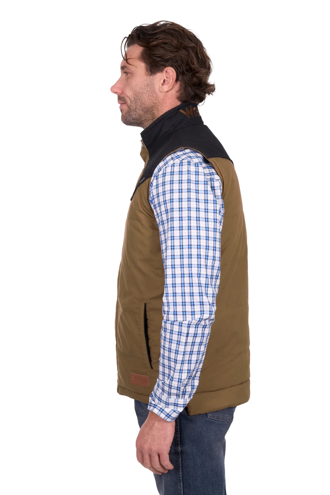 Wrangler - Men's Ruben Vest Dark Tan/Black