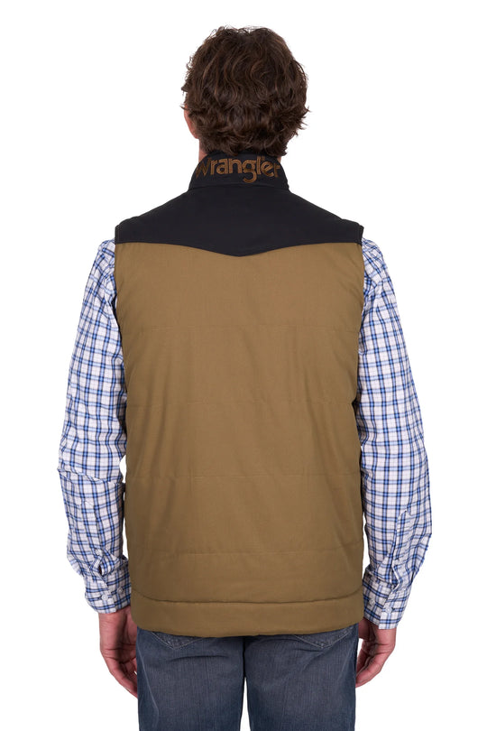 Wrangler - Men's Ruben Vest Dark Tan/Black