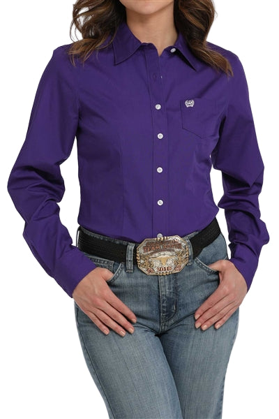 Cinch- Womens Solid Purple Arena Shirt