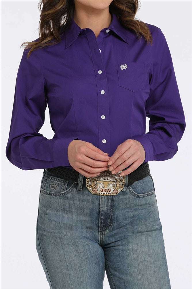Cinch- Womens Solid Purple Arena Shirt