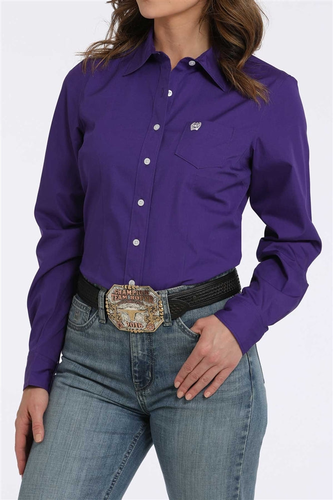 Cinch- Womens Solid Purple Arena Shirt