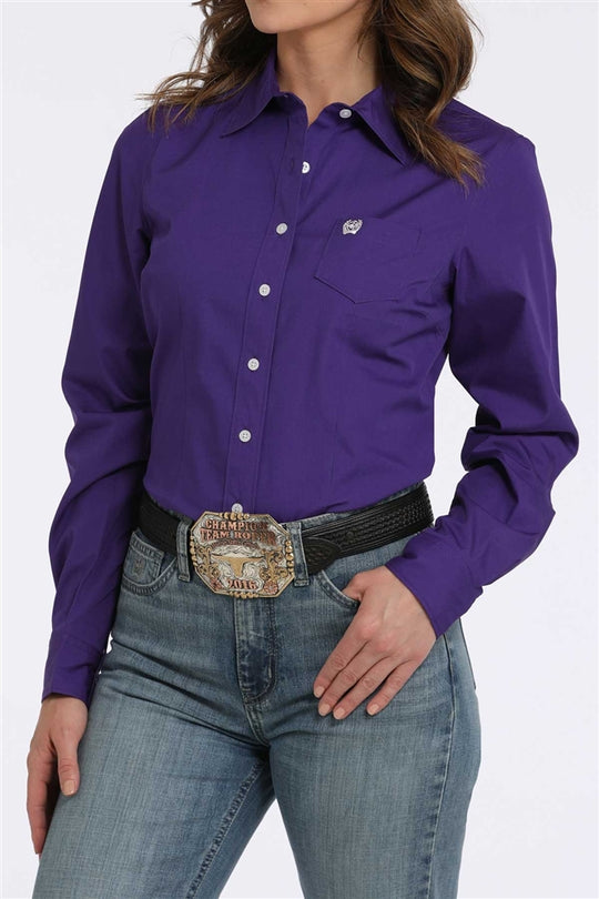 Cinch- Womens Solid Purple Arena Shirt