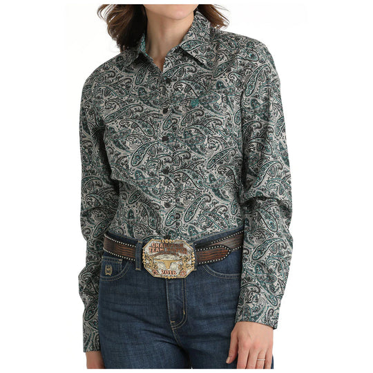 Cinch- Womens Paisley Teal Arena Shirt