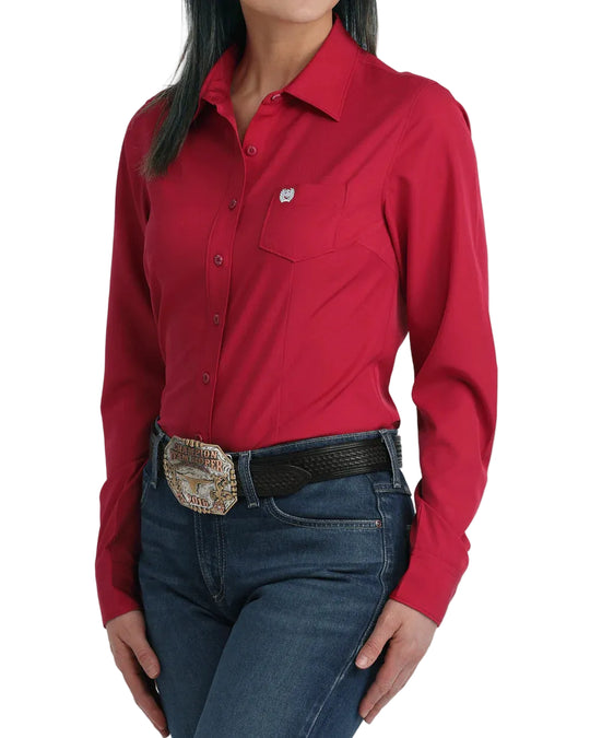 Cinch - Women's Solid Berry Pink Arena Flex Shirt