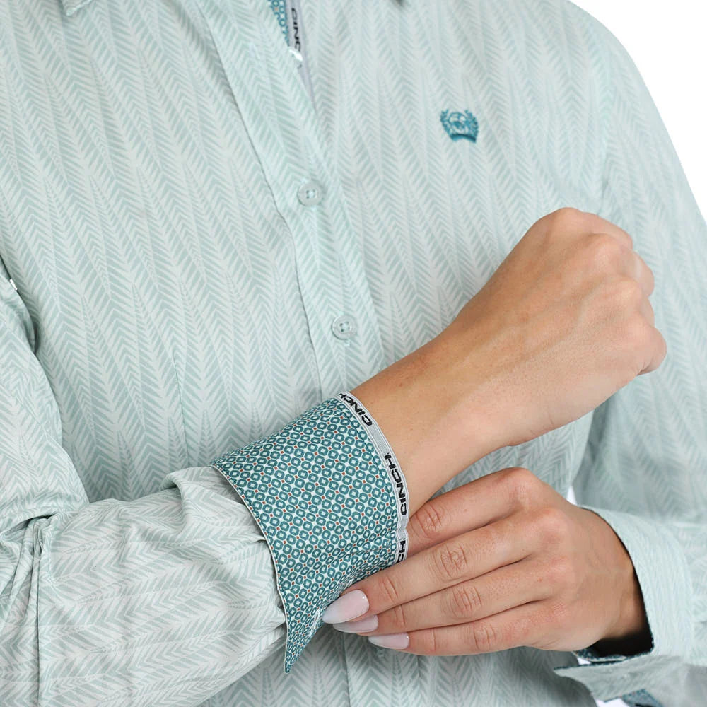 Cinch - Womens Light Blue Print Arena Shirt