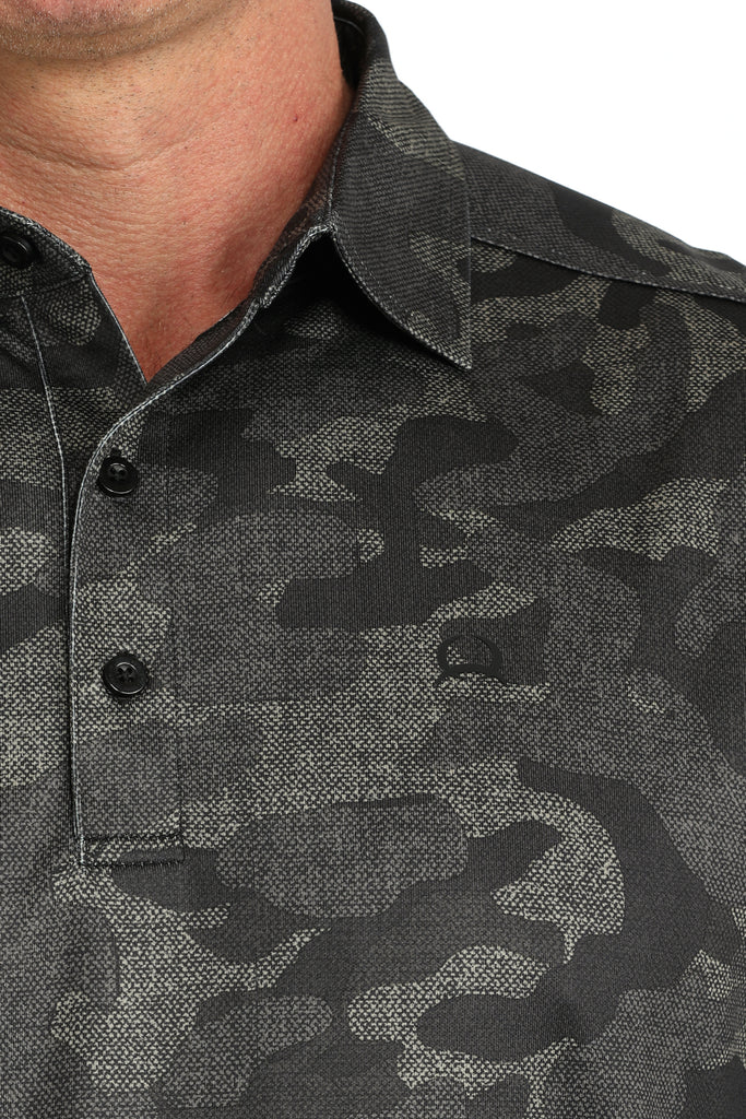 Cinch - Mens Black Camo Arenaflex Polo