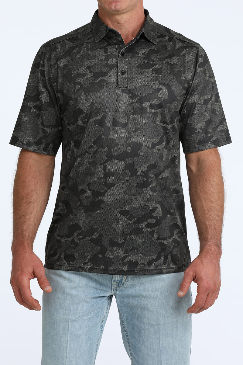 Cinch - Mens Black Camo Arenaflex Polo