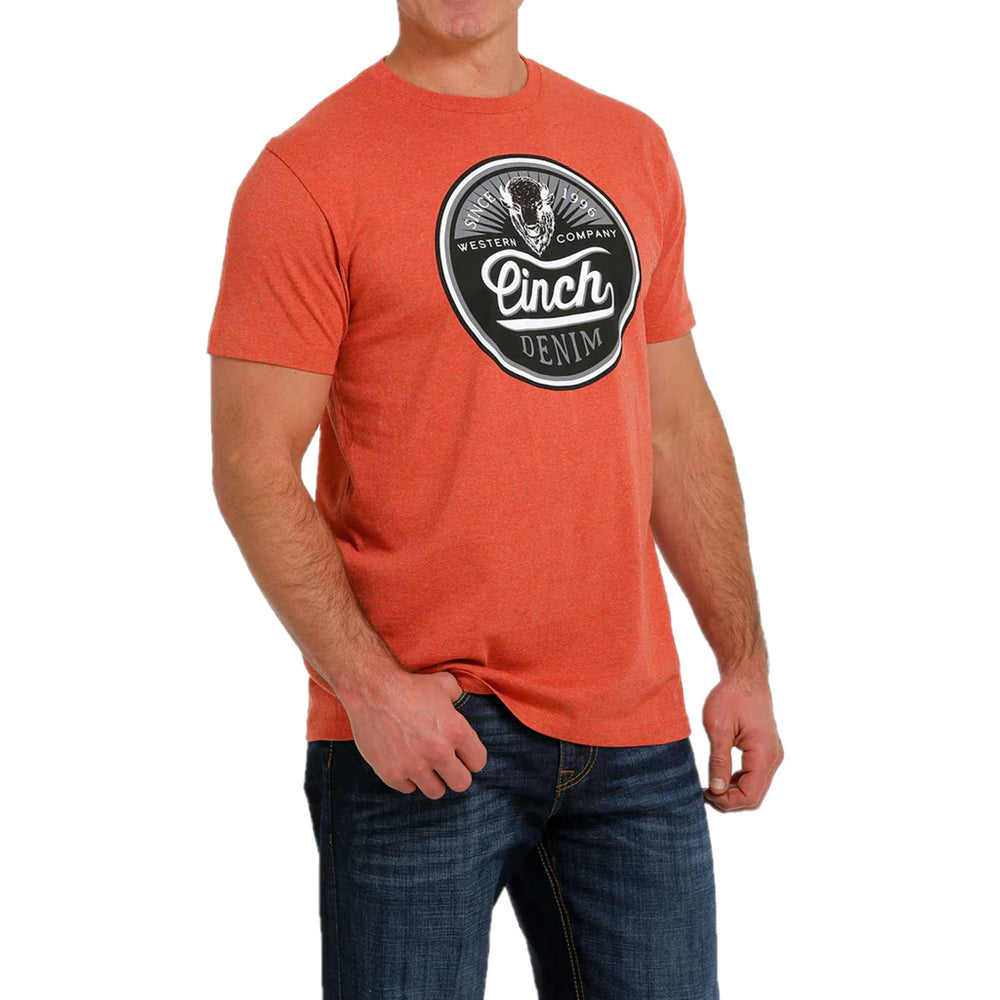 Cinch - Mens Orange Buffalo Logo Tee