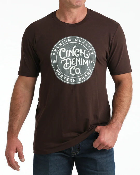 Cinch - Mens Brown Round Logo Tee