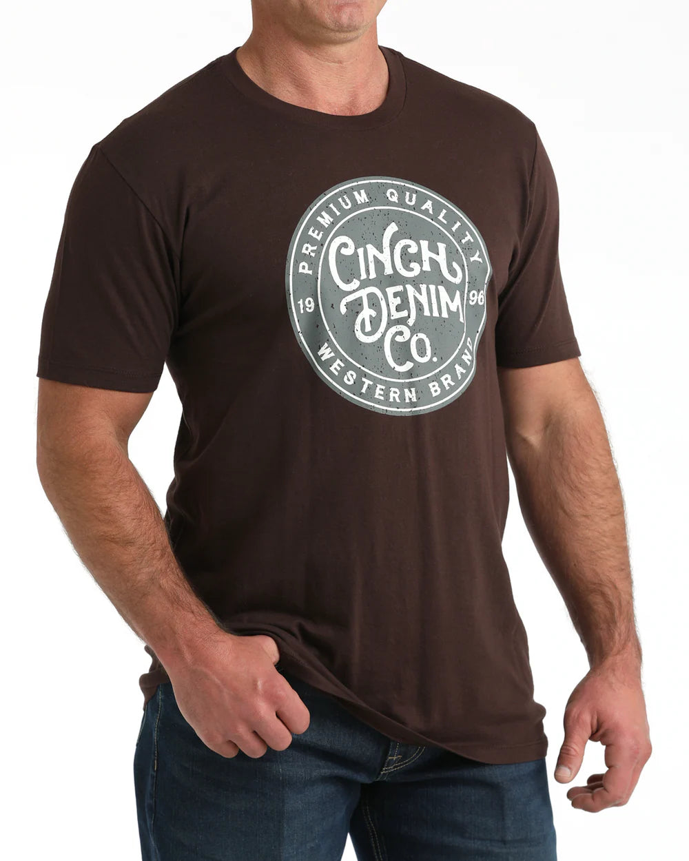 Cinch - Mens Brown Round Logo Tee