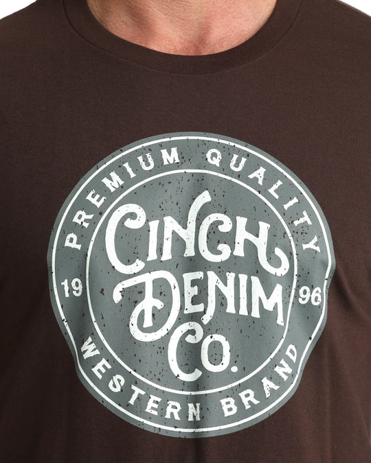 Cinch - Mens Brown Round Logo Tee