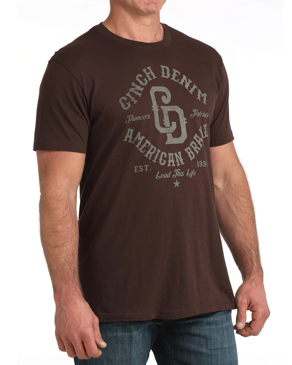 Cinch - Men's Brown American Brand Logo Tee