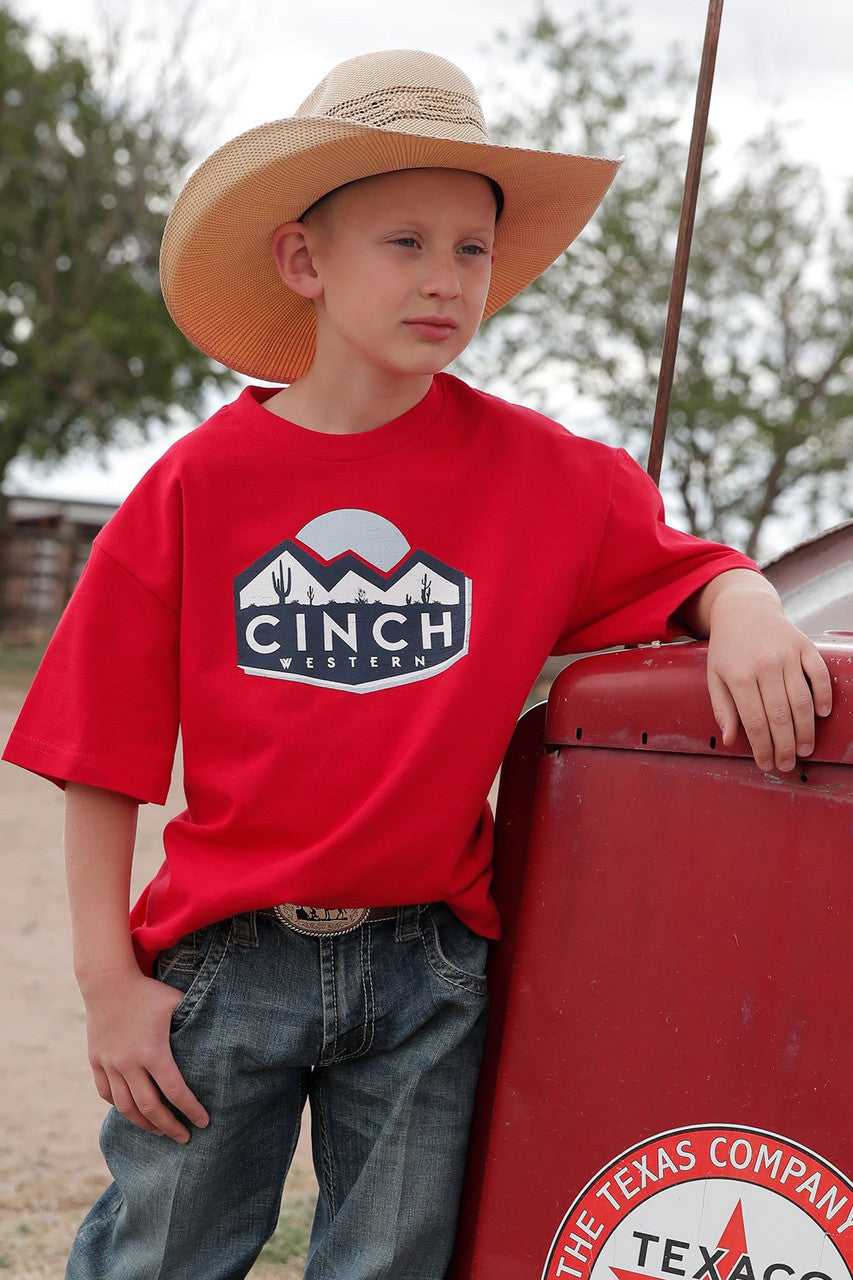 Cinch - Boys Red Geo Arena Shirt MTW7060313 at Buffalo Bills Western ...