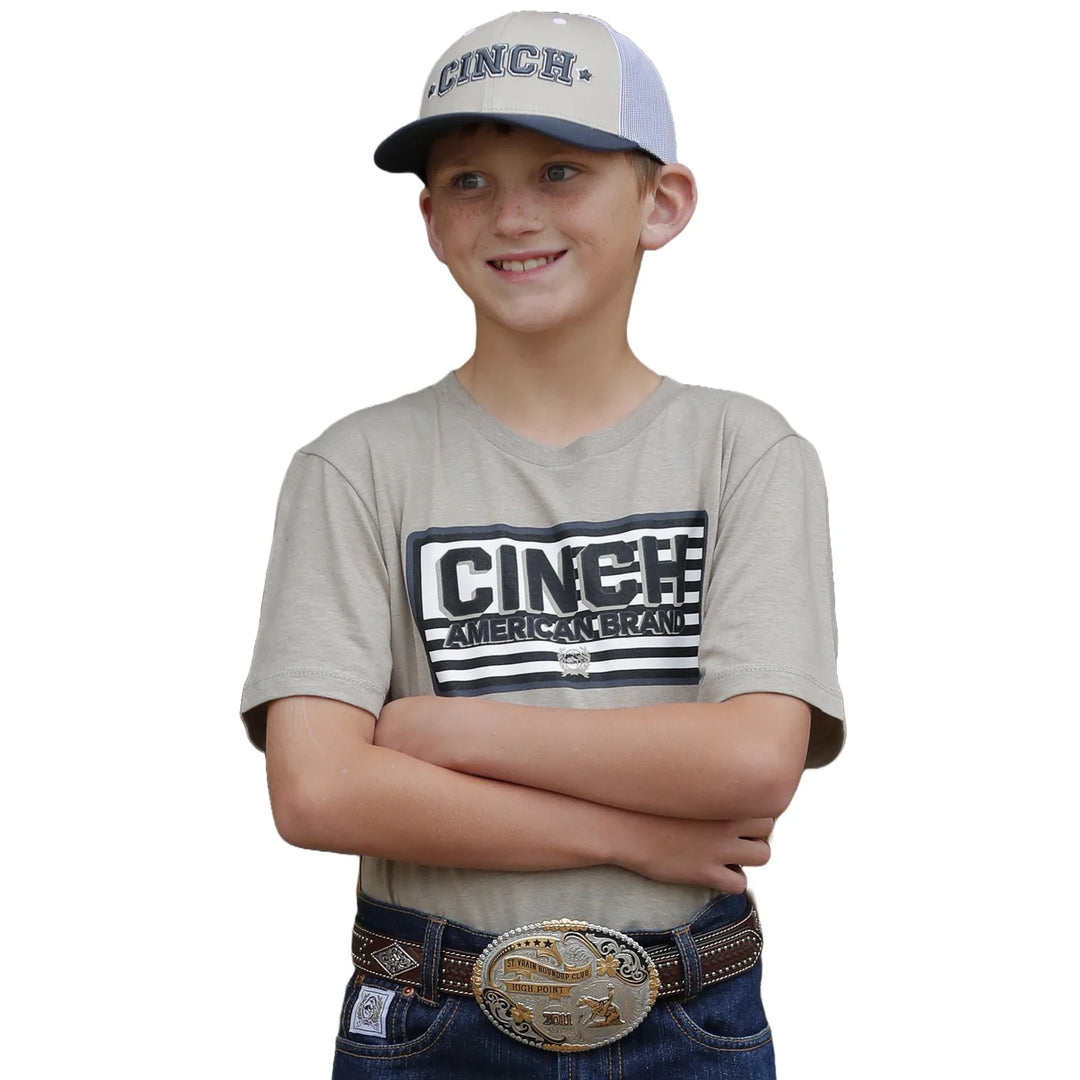 Cinch - Boys Cinch Khaki Logo Tee