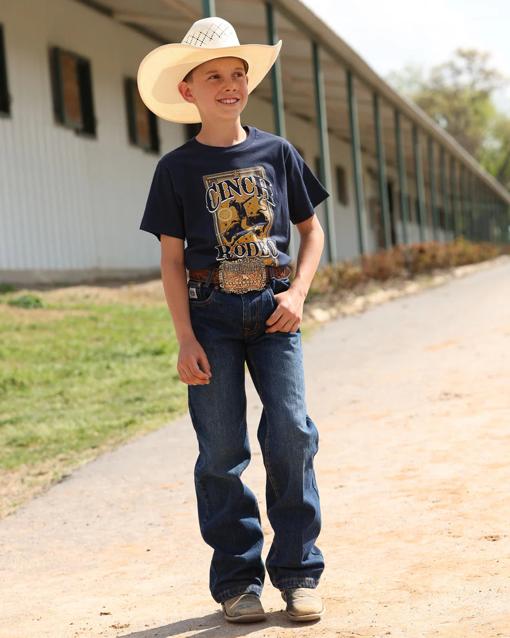 Cinch - Boys Navy Bucker Tee