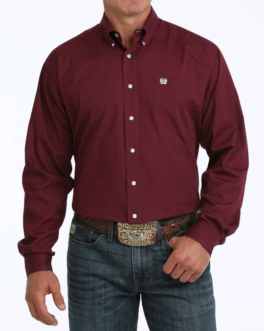 Cinch - Mens Solid Burgundy Arena Shirt
