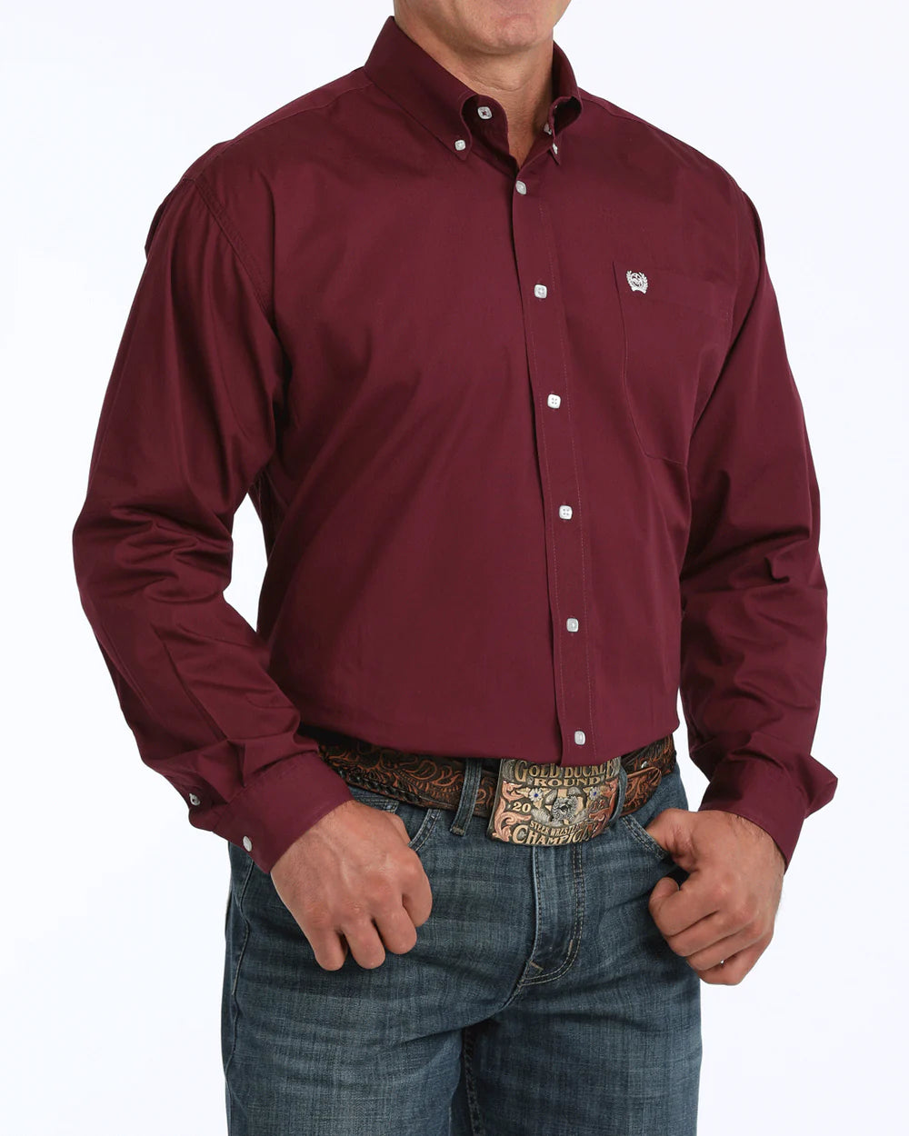 Cinch - Mens Solid Burgundy Arena Shirt