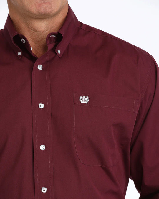Cinch - Mens Solid Burgundy Arena Shirt