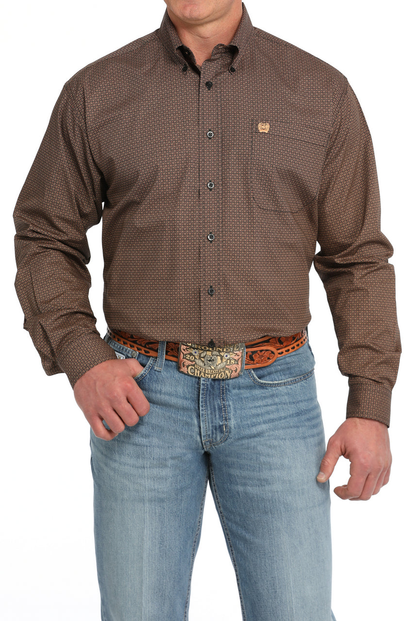 Cinch - Mens Black Geo Print Arena Shirt