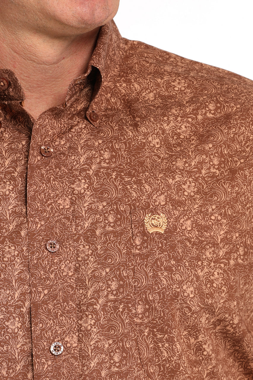 Cinch - Mens Brown Paisley Print Arena Shirt