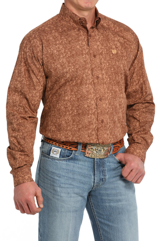 Cinch - Mens Brown Paisley Print Arena Shirt