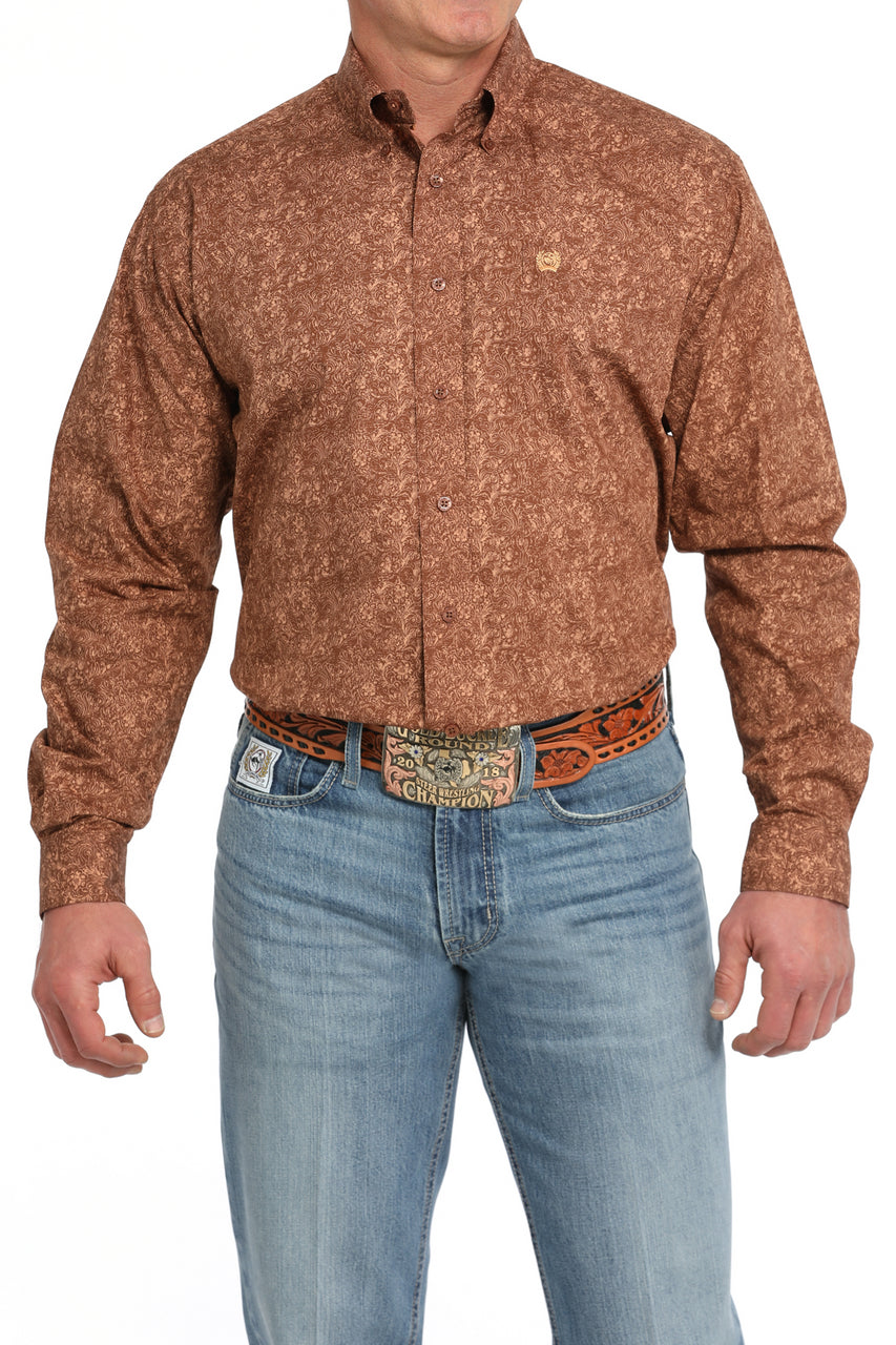 Cinch - Mens Brown Paisley Print Arena Shirt