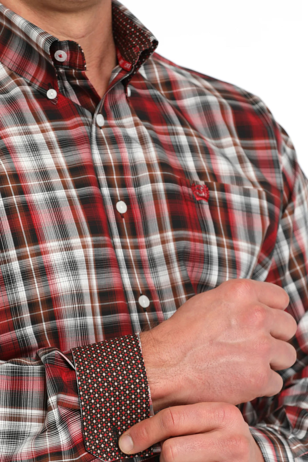 Cinch - Mens Maroon Plaid Arena Shirt