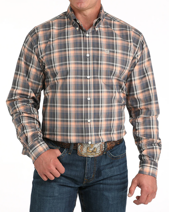 Cinch - Mens Orange/Multi Plaid Arena Shirt
