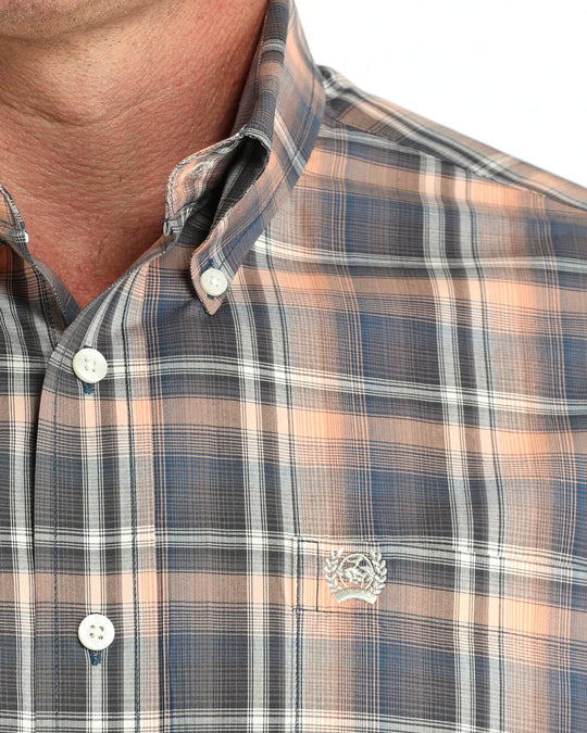 Cinch - Mens Orange/Multi Plaid Arena Shirt