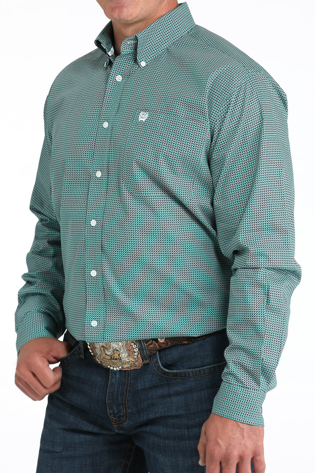 Cinch - Mens Turquoise Print Arena Shirt