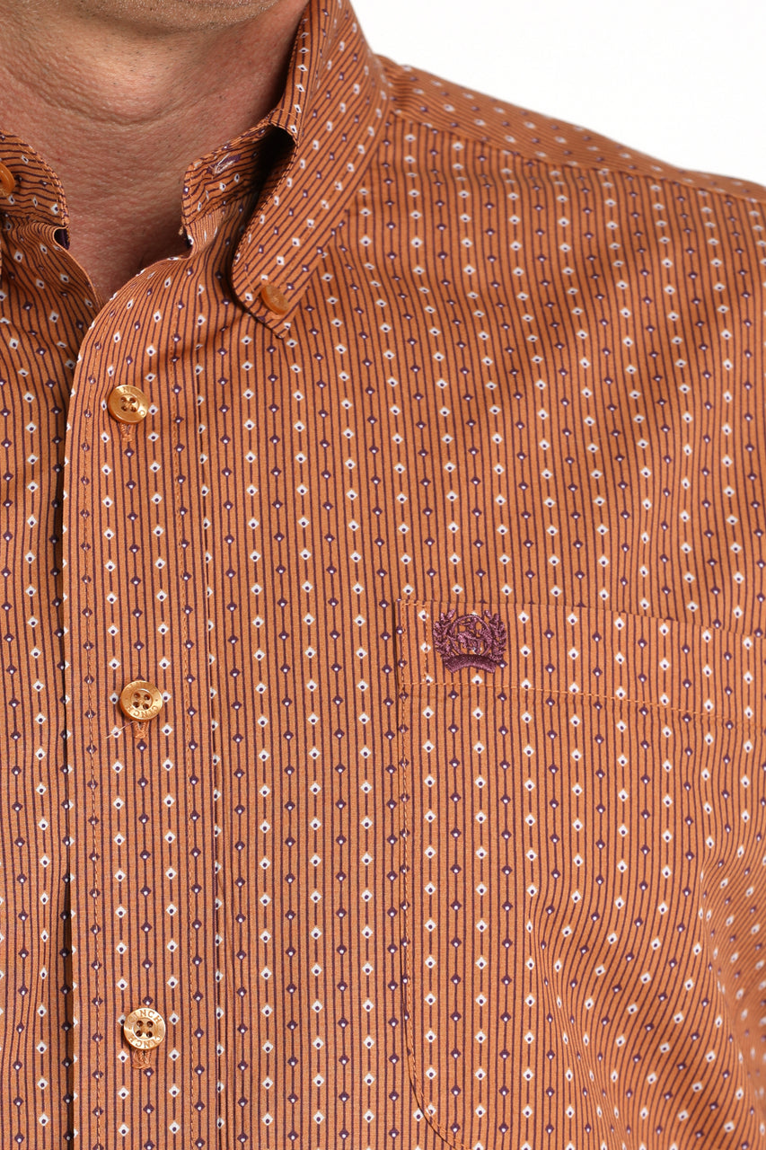 Cinch - Mens Brown Geo Print Arena Shirt