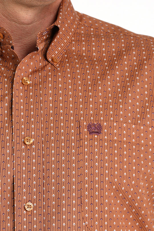 Cinch - Mens Brown Geo Print Arena Shirt