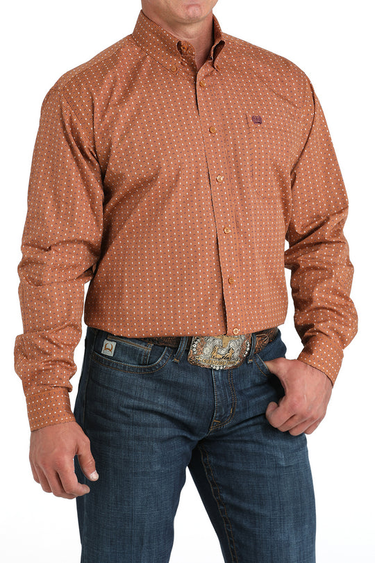 Cinch - Mens Brown Geo Print Arena Shirt