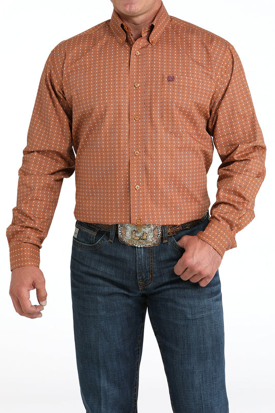 Cinch - Mens Brown Geo Print Arena Shirt