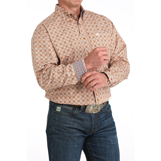 Cinch - Mens Brown With Purple Print Arena Shirt