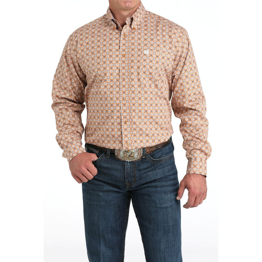 Cinch - Mens Brown With Purple Print Arena Shirt