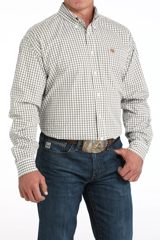Cinch - Mens White Check Arena Shirt