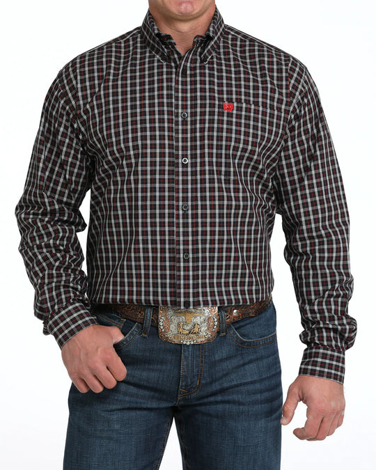 Cinch - Mens Black/Red Check Arena Shirt