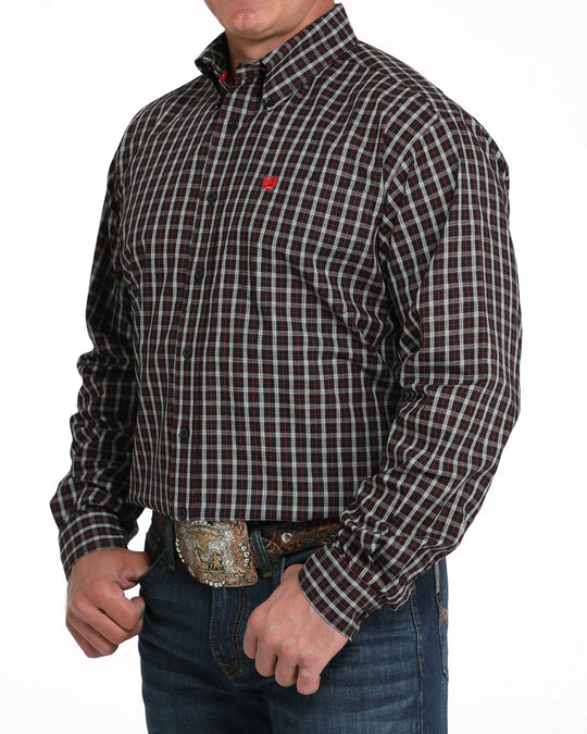 Cinch - Mens Black/Red Check Arena Shirt