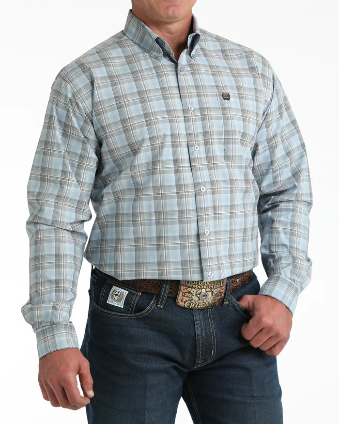 Cinch - Mens Light Blue Check Arena Shirt